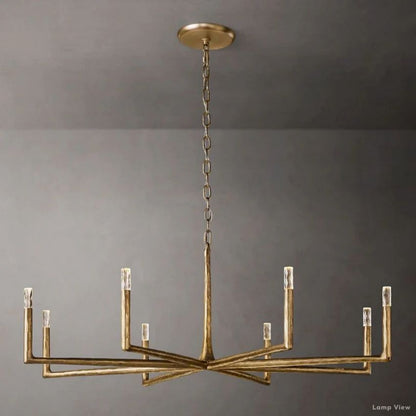 Thaddeus Forged Metal Round Chandelier 60"