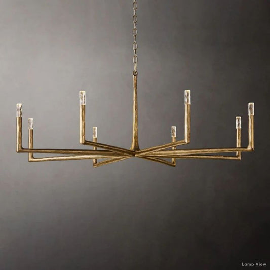 Thaddeus Forged Metal Round Chandelier 60"
