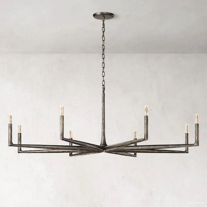 Thaddeus Forged Metal Round Chandelier 72"