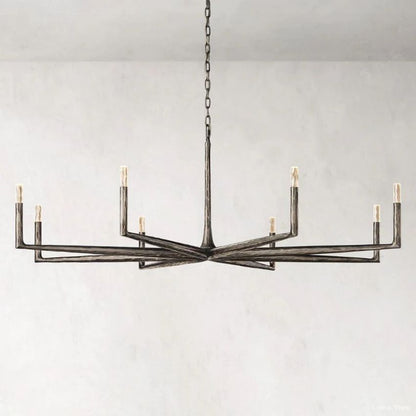 Thaddeus Forged Metal Round Chandelier 72"