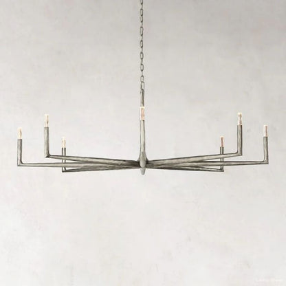 Thaddeus Forged Metal Round Chandelier 72"