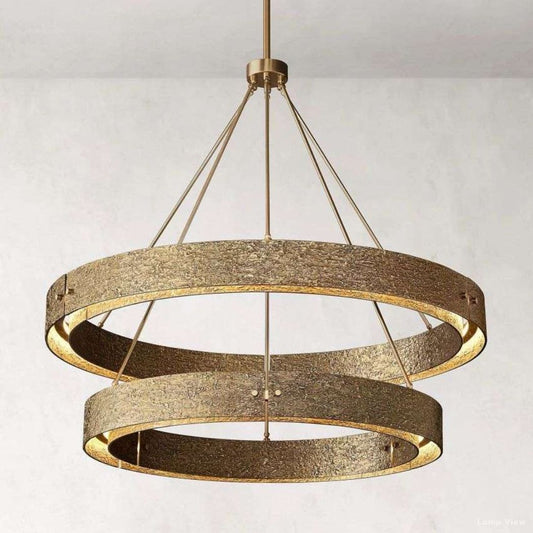 Vouvray Cast Surface Two-Tier Round Chandelier 60"
