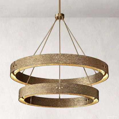 Vouvray Cast Surface Two-Tier Round Chandelier 36"