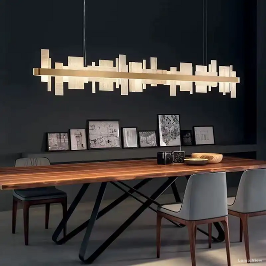 Alabaster Acropolis LED Oval Chandelier