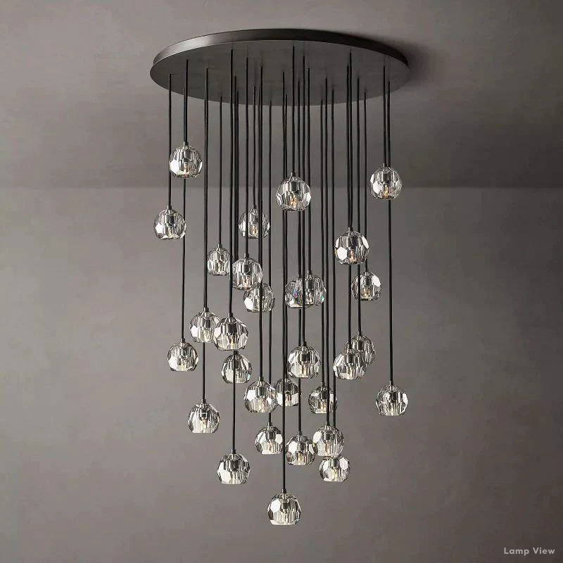 Boule Spherical Cristal Cluster Chandelier 40"