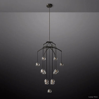 Hemisphere Domed Crystal Round Chandelier 60"