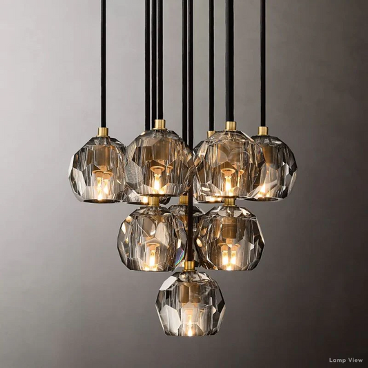 Boule Spherical Cristal Cluster Chandelier 14"