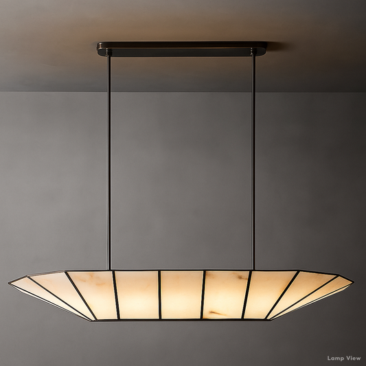 Lucette Alabaster Panelled Linear Chandelier 52"