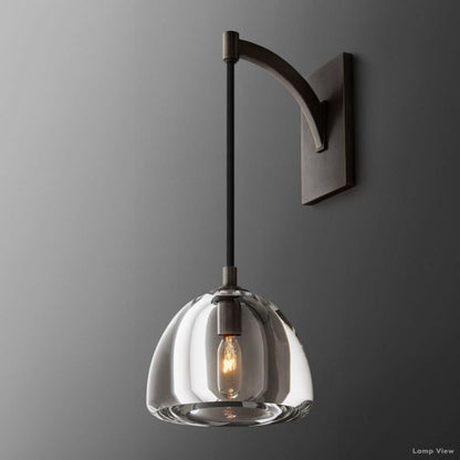 Hemisphere Domed Crystal Wall Sconce