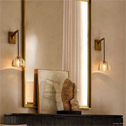 Hemisphere Domed Crystal Wall Sconce