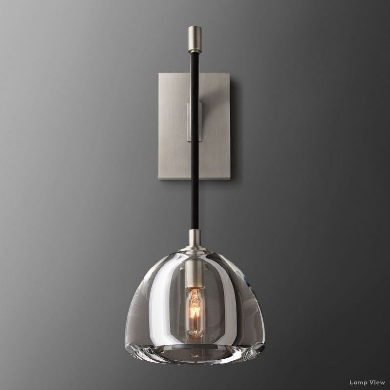 Hemisphere Domed Crystal Wall Sconce