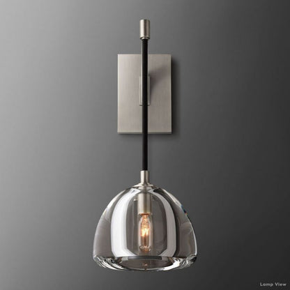 Hemisphere Domed Crystal Wall Sconce