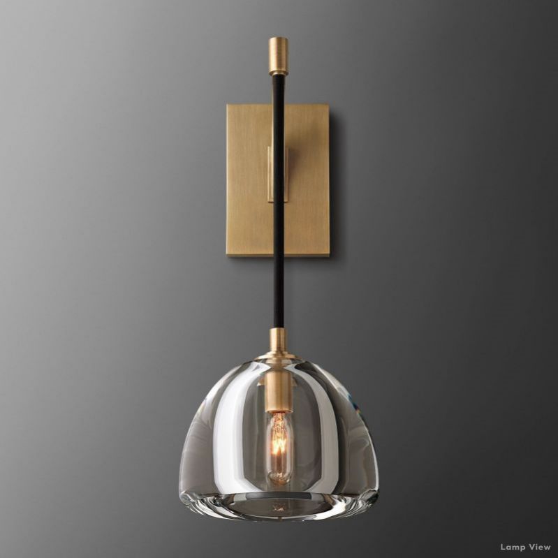 Hemisphere Domed Crystal Wall Sconce