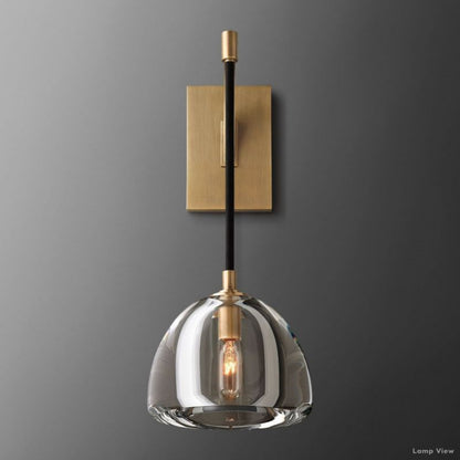 Hemisphere Domed Crystal Wall Sconce
