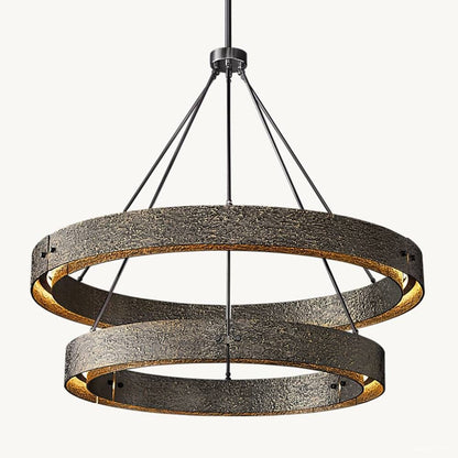 Vouvray Cast Surface Two-Tier Round Chandelier 48"