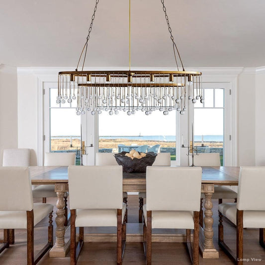 Aubrey Trailing Crystal Oval Chandelier